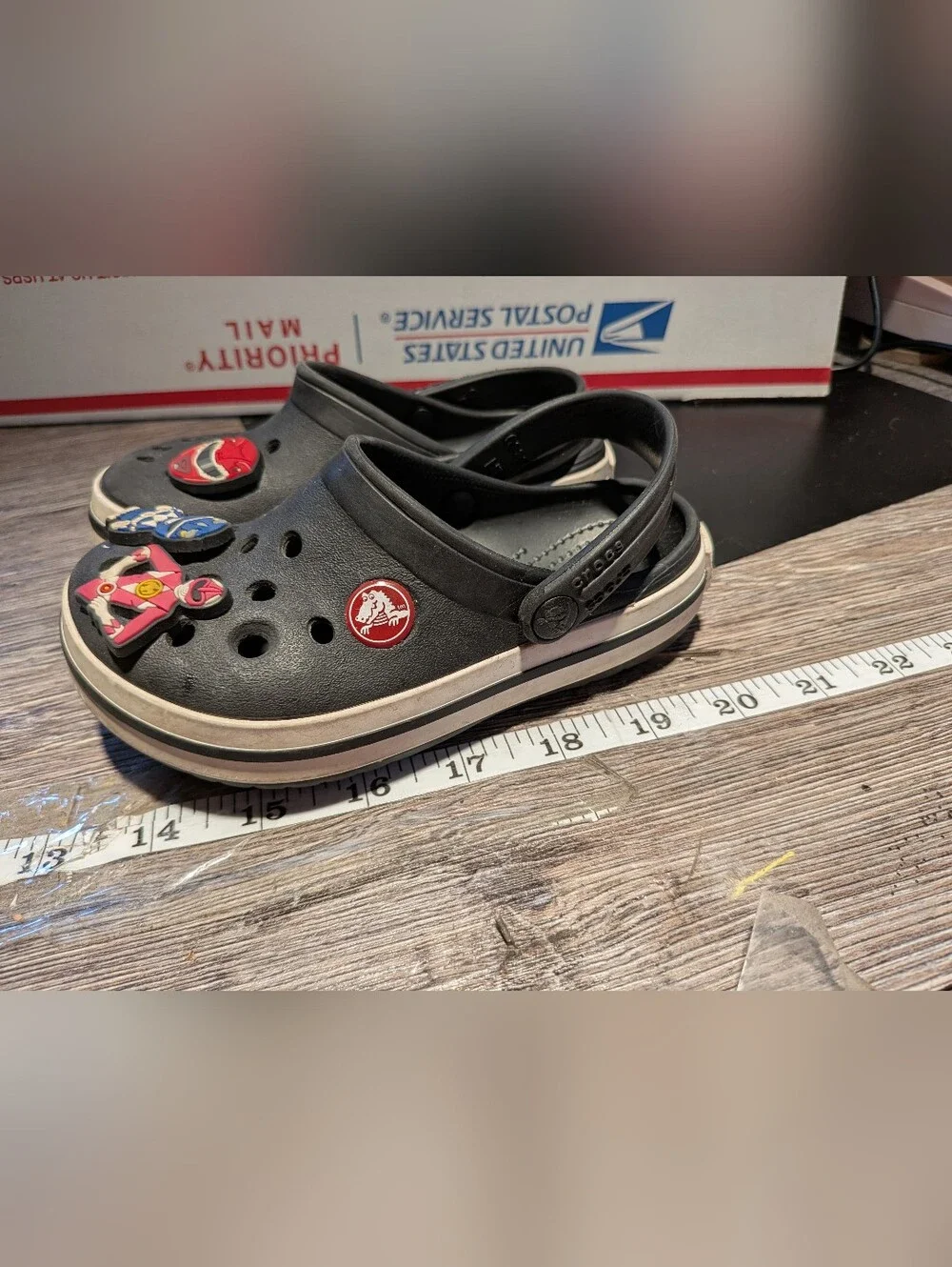 Crocs Toddlers Navy Blue W Power Ranger Jibbitz Size C9‎